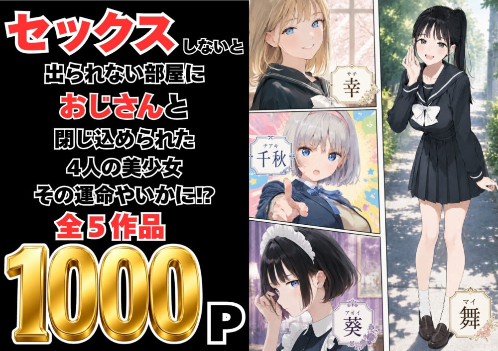 【総集編】おじさんとセックスしないと出られない部屋全5作品 画像1